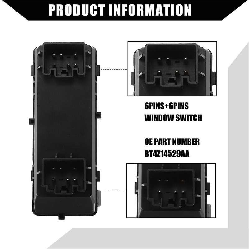 Car Master Window Switch BT4Z-14529-AA for Edge 2011-2015 Left Power Window Lift Switch Control Butt