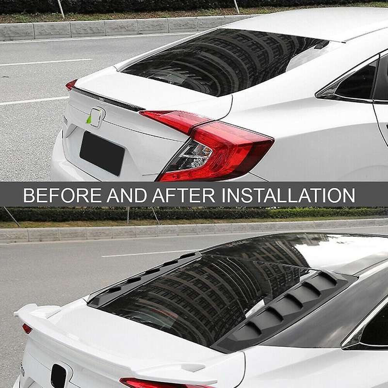 Car Matte Black ABS Window Louvers Shutters Cover for Sedan 2016-2020