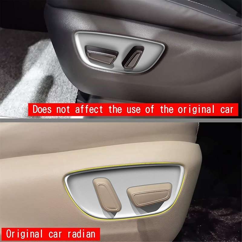 Car Matt Silver Electric Seat Button Panel Frame Interior Trim Accessories for Alphard/Vellfire 40 S
