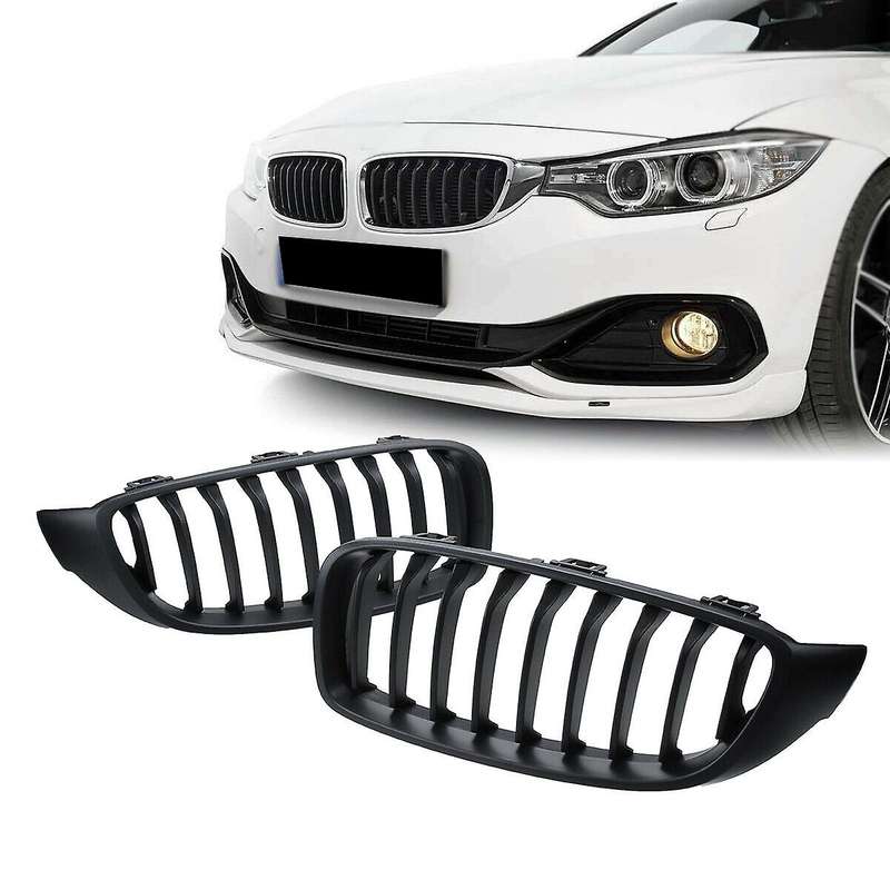 Car Matte Black Front Bumper Kidney Grille for- F32 F33 F36 420I 428I 435I 14-16
