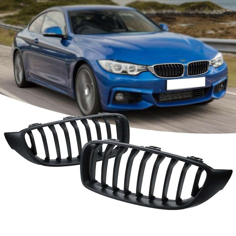 Car Matte Black Front Bumper Kidney Grille for- F32 F33 F36 420I 428I 435I 14-16