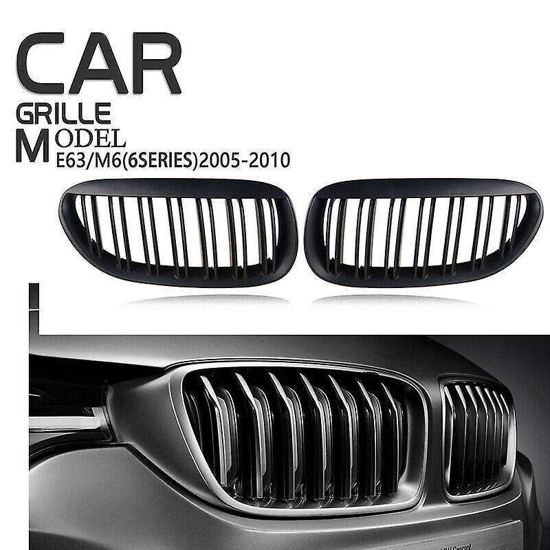 Car Matte Black Front Bumper Kidney Grille for E63 M6 645Ci 650I E64 2D 2004-2010