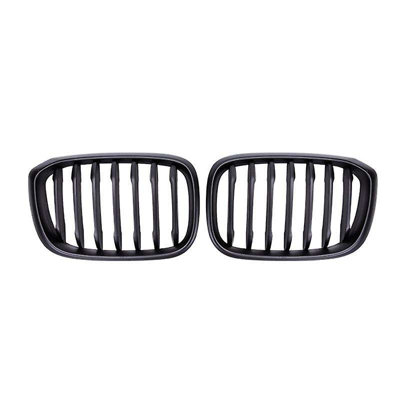 Car Matte Black Two Line Front Hood Kidney Grille Grill for  X3 G01 X4 G02 2018-2020