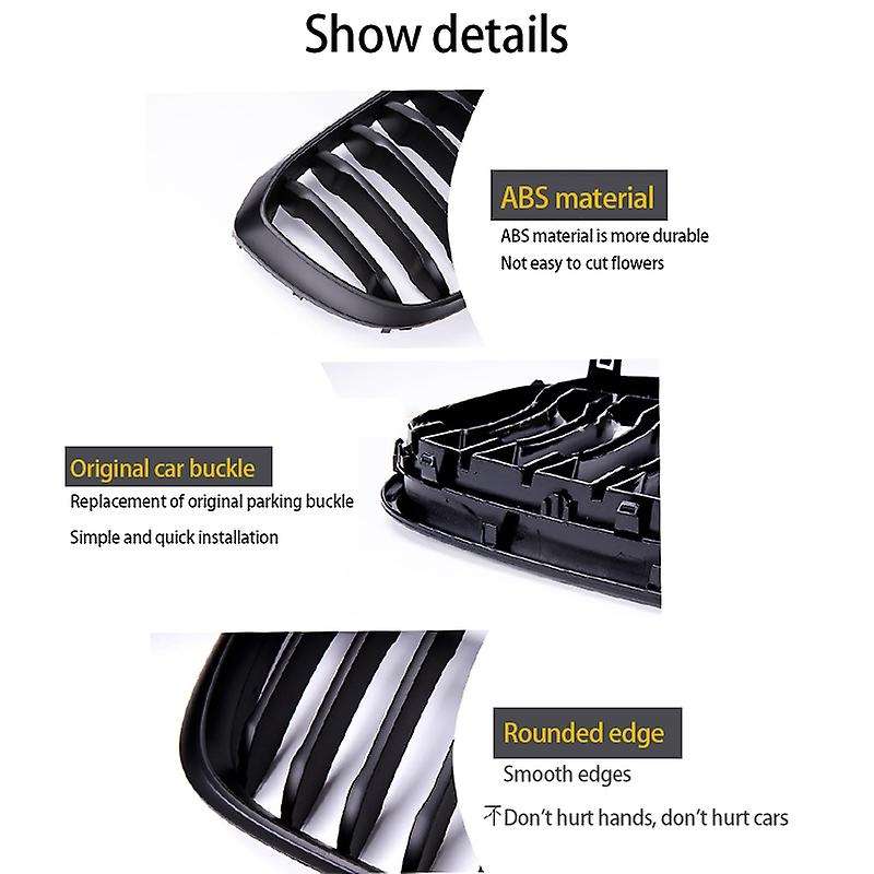 Car Matte Black Two Line Front Hood Kidney Grille Grill for  X3 G01 X4 G02 2018-2020