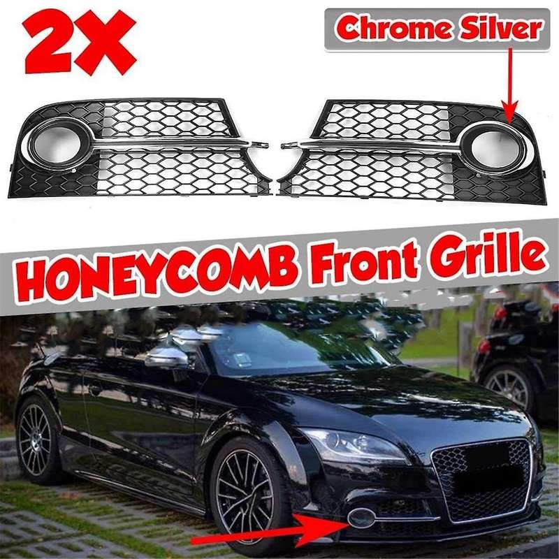 Car Mesh Fog Lamp Frame Honeycomb Grille Fog Lamp Cover for Tt Mk2 Tts 2011-2014 8j0807682k 8j080768