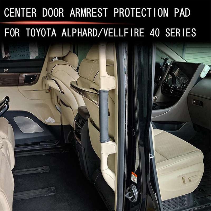 Car Middle Door Armrest Leather Protection Pads with Sponge for ALPHARD/VELLFIRE 40 Series 2023+ Car