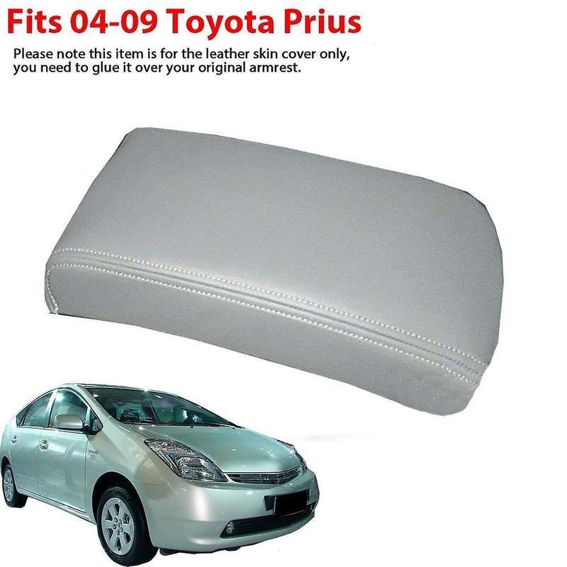 Car Microfiber Leather Console Armrest Panel Cover Protective Trim for Prius 2004-2008 Beige