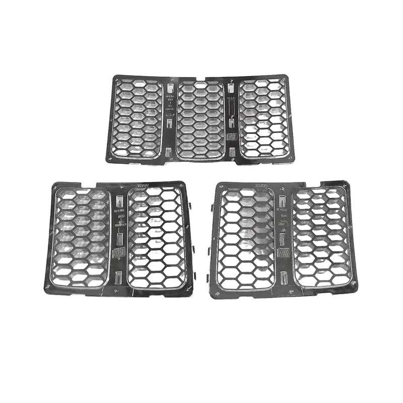 Car Middle Mesh Grille Front Grille Inserts Trim Mesh Kit for Grand 2014-2016 Silver 68143075ab