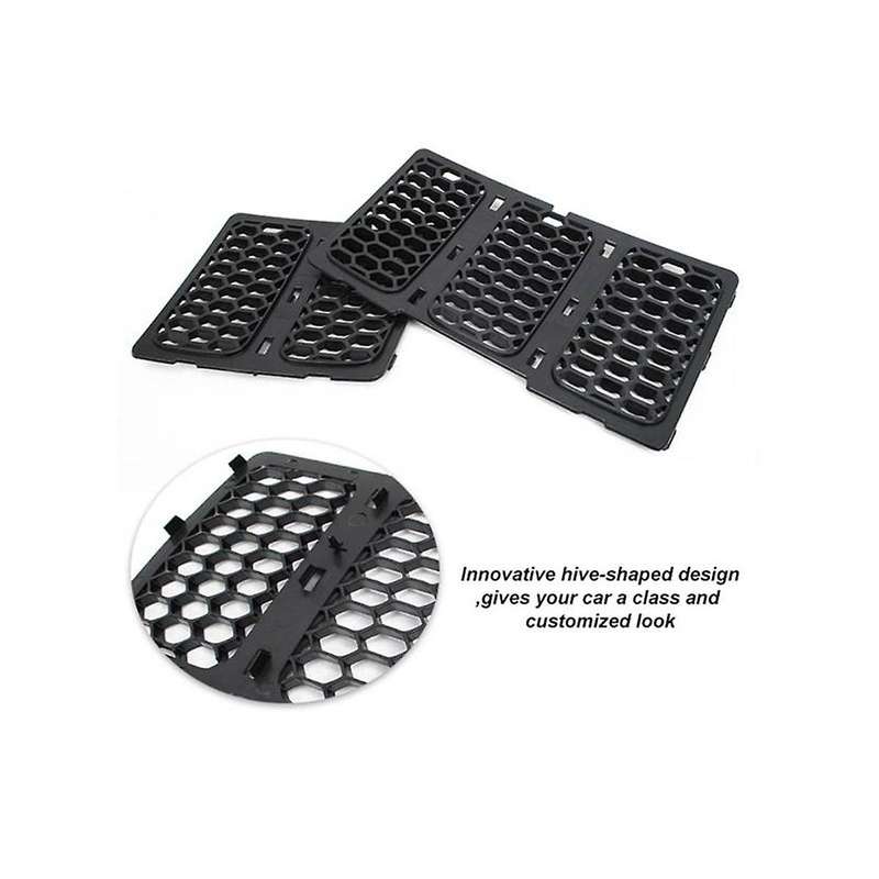 Car Middle Mesh Grille Front Grille Inserts Trim Mesh Kit for Grand 2014-2016 Silver 68143075ab