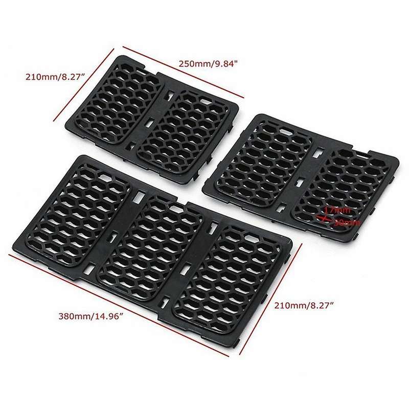Car Middle Mesh Grille Front Grille Inserts Trim Mesh Kit for Grand 2014-2016 Black