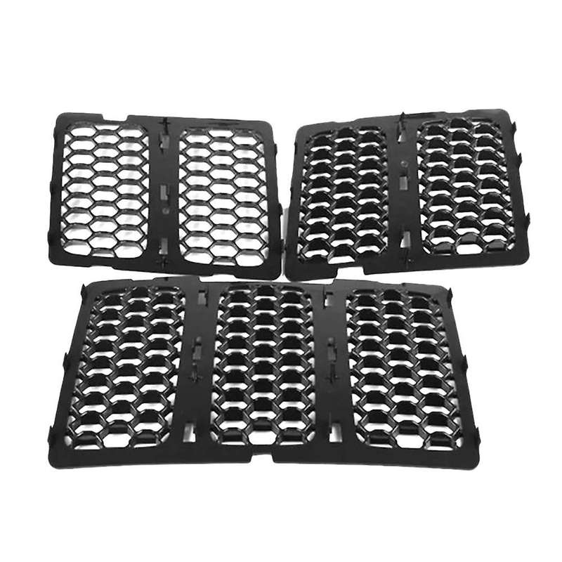 Car Middle Mesh Grille Front Grille Inserts Trim Mesh Kit for Grand 2014-2016 Black
