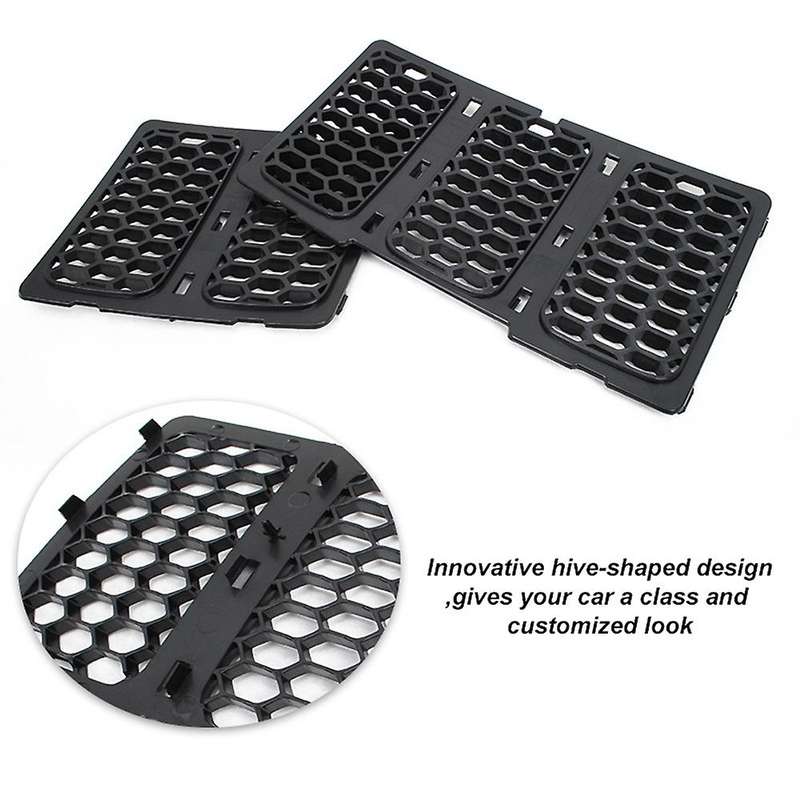 Car Middle Mesh Grille Front Grille Inserts Trim Mesh Kit for Grand 2014-2016 Black