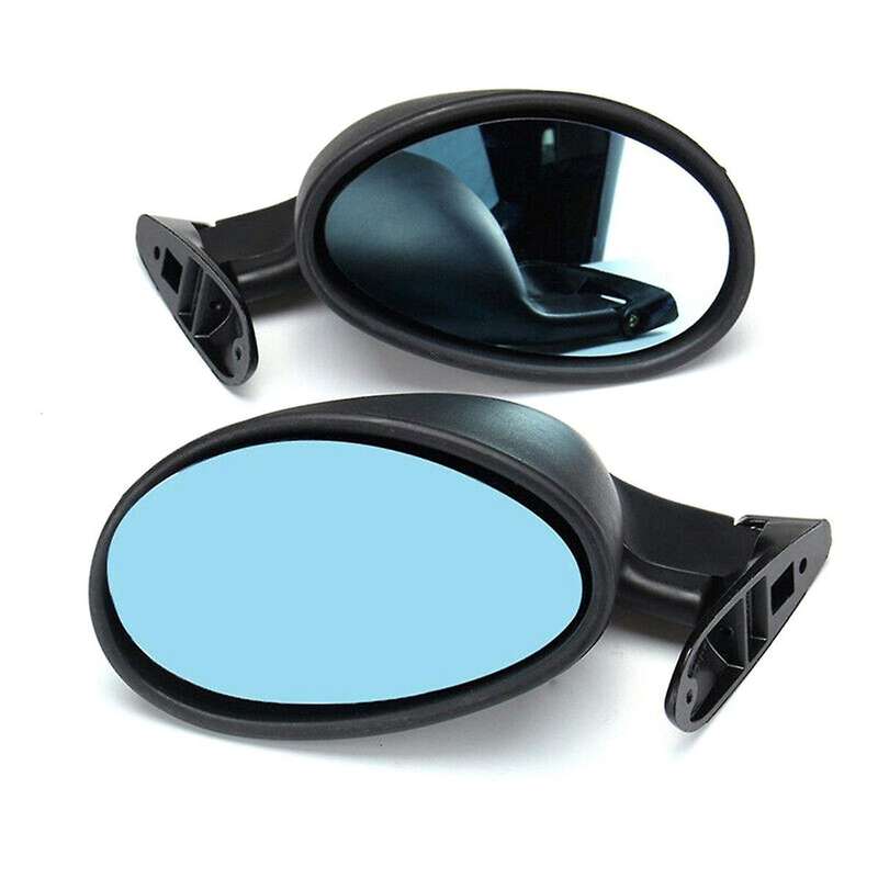 Car Modification Retro Rearview Mirror F1 Blue Door Wing Side Mirror 2pcs Mirror