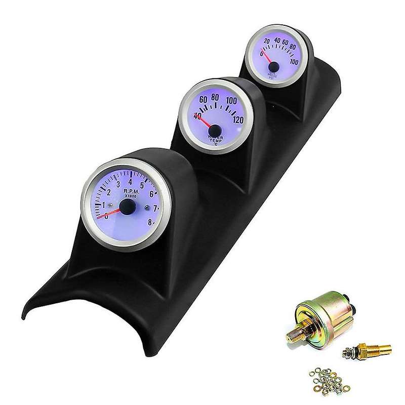 Car Modification Parts Speed Water Temperature Oil Pressure Three-In-One Instrument Combination Kit
