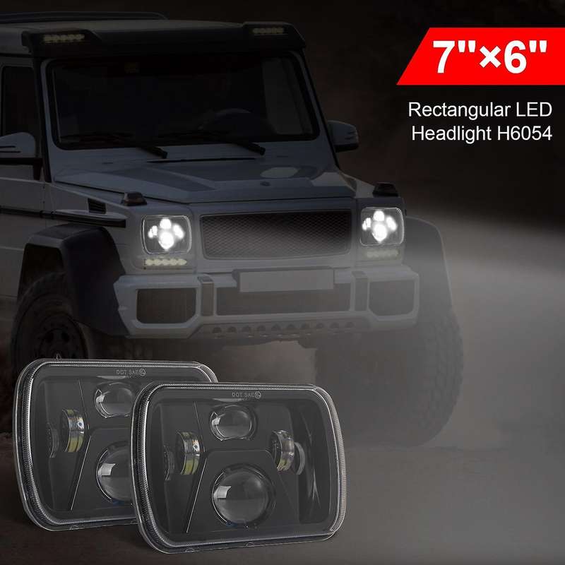 Car Modified Headlights 250 Watts Square 7Inch (5X7)/(7X6) LED Truck Headlights (Right and Left Eyes