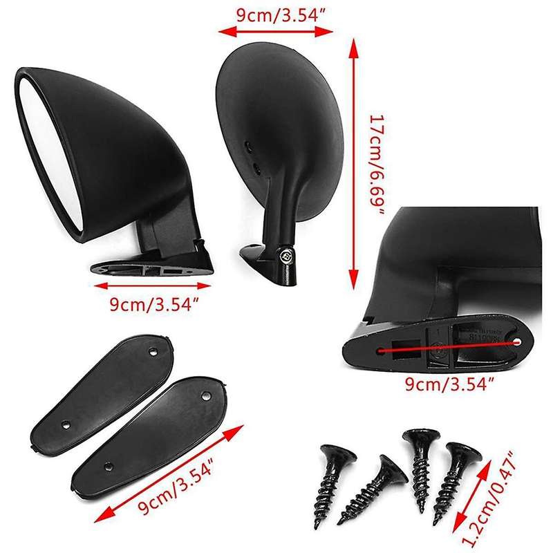 Car Modification Retro Rearview Mirror F1 White Door Wing Side Mirror 2pcs Mirror