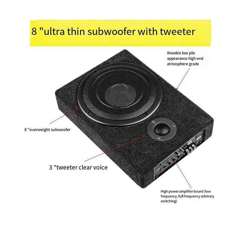 Car Mounted Subwoofer Ultra-thin Seat Modification 600W Subwoofer 12V Dedicated Car Audio System