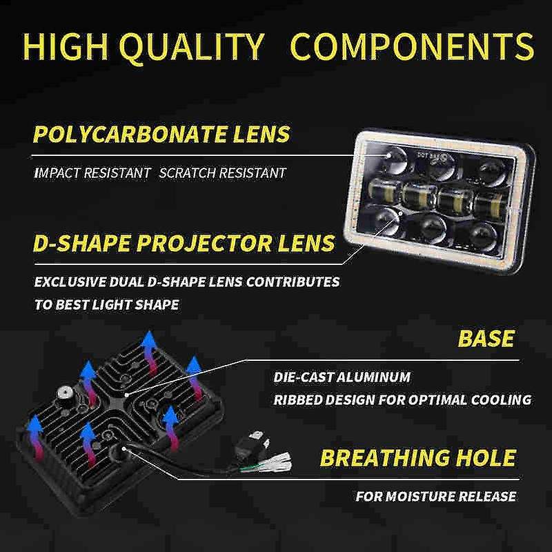 Car Modified Headlights Car LED Lights 120 Watts Square 5 Inches (4X6) LED Truck Headlights Universa