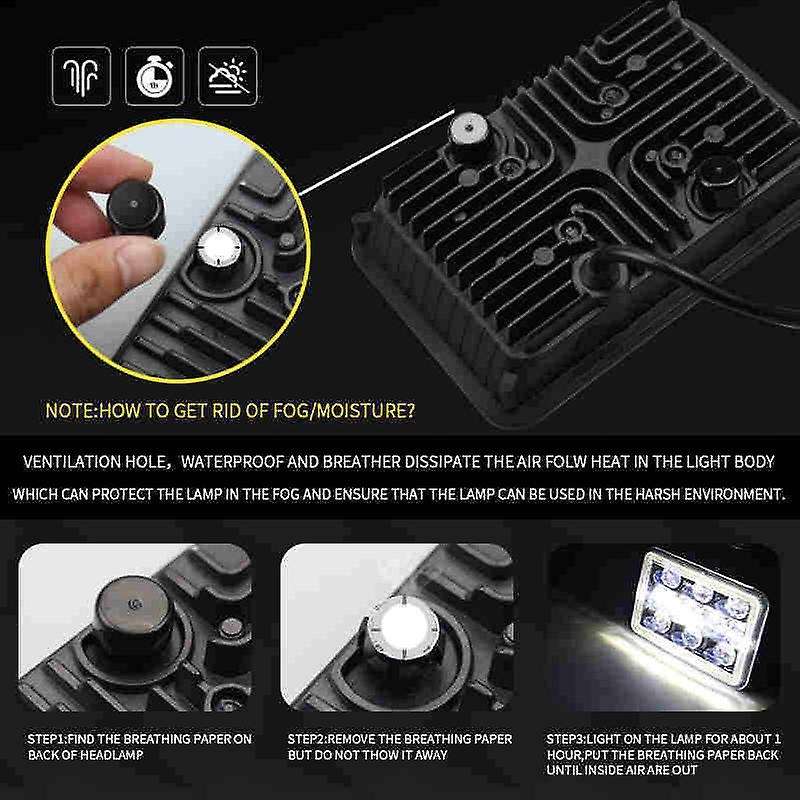 Car Modified Headlights Car LED Lights 120 Watts Square 5 Inches (4X6) LED Truck Headlights Universa