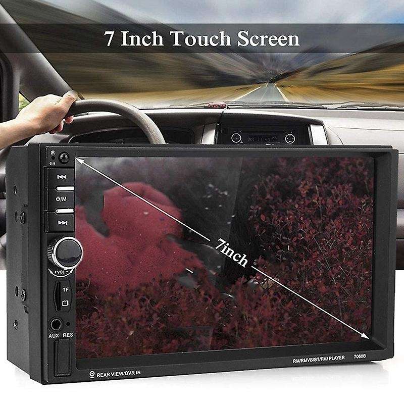 Car MP5, 7060B 7Inch HD TFT Screen Bluetooth Car MP5 Video Player FM Radio AUX USB Rear View Camera