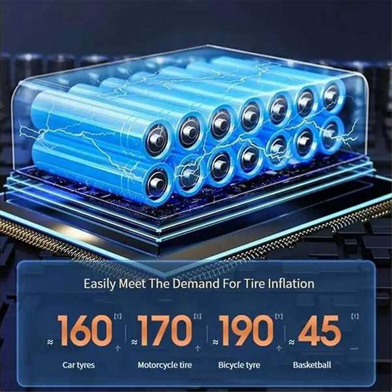 Car Mounted Wireless Digital Display Inflation Pump Portable Wireless Air Pump Tire Inflator with P