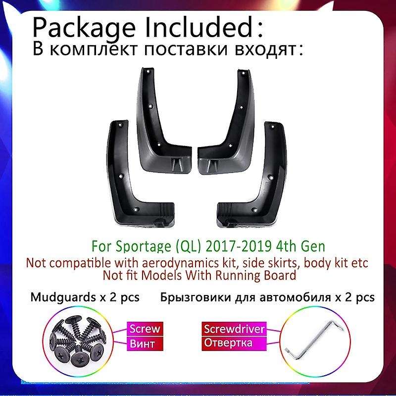 Car Mud Flaps Mudguard Splash Guards for QL 2017 2018 2019