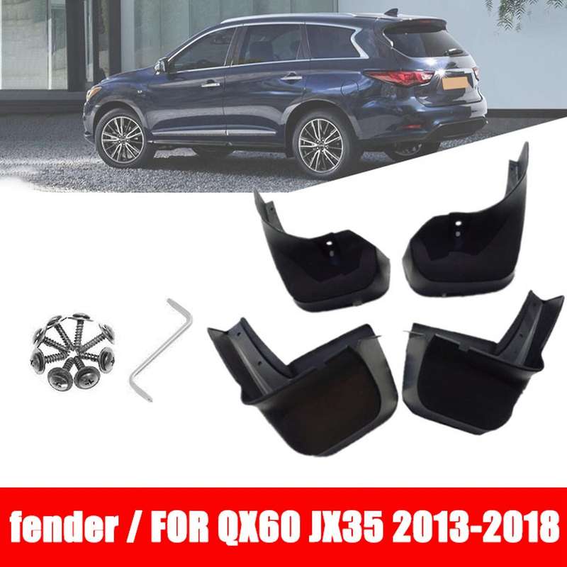Car Mud Flaps Mudflaps MudFlap Splash Guards Mudguards Front Rear for JX35 QX60 2013 - 2018