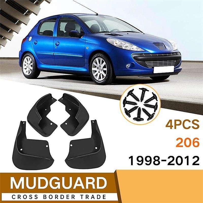 Car Mudflaps for 206 1998-2012 Mudguards Flap Splash Guards Cover Car Wheel Accessories