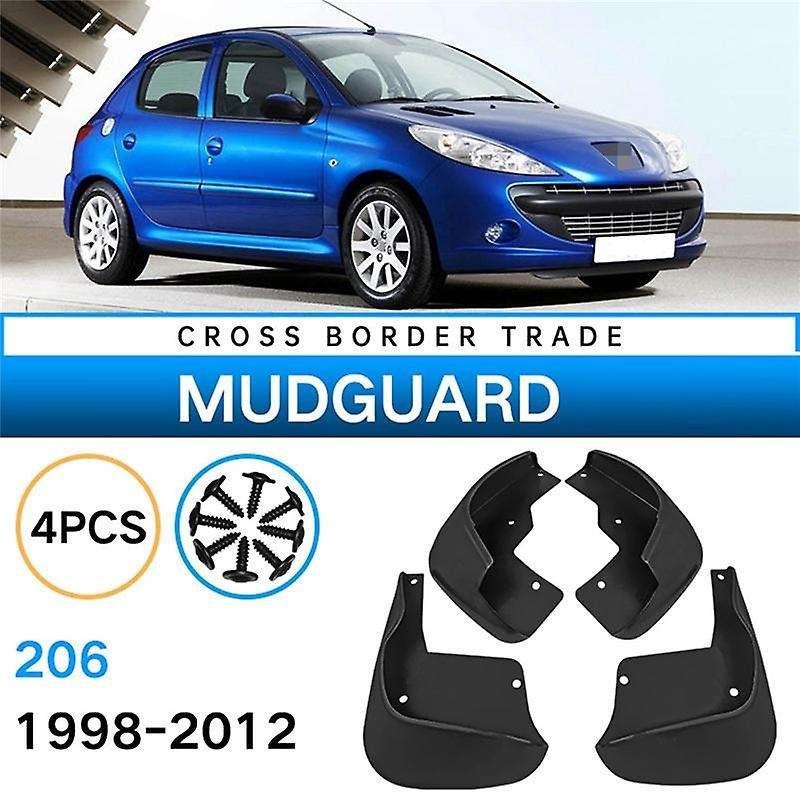 Car Mudflaps for 206 1998-2012 Mudguards Flap Splash Guards Cover Car Wheel Accessories