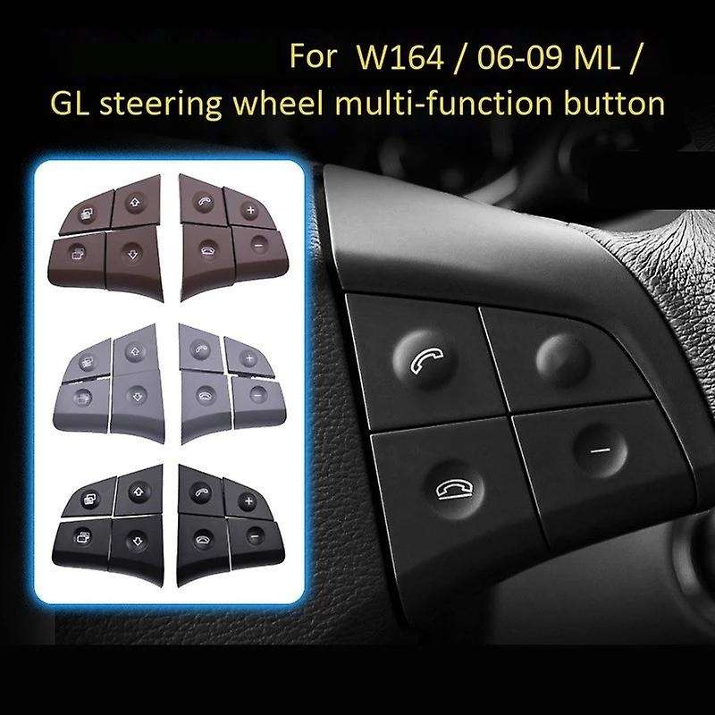 Car Multifunction Audio Steering Wheel Button Cover for - W164 ML 2006-2009 Gray