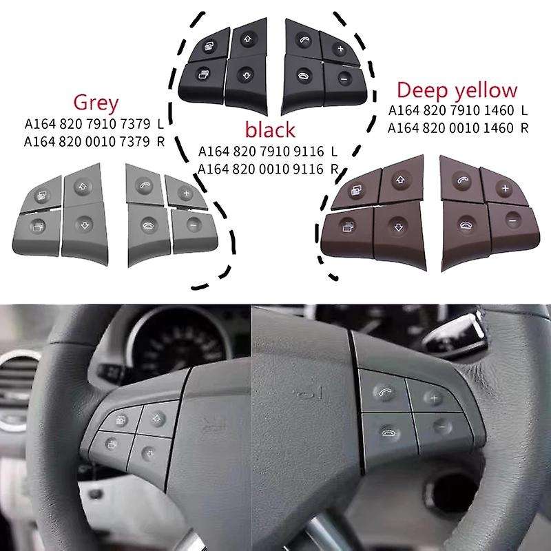 Car Multifunction Audio Steering Wheel Button Cover for - W164 ML 2006-2009 Gray