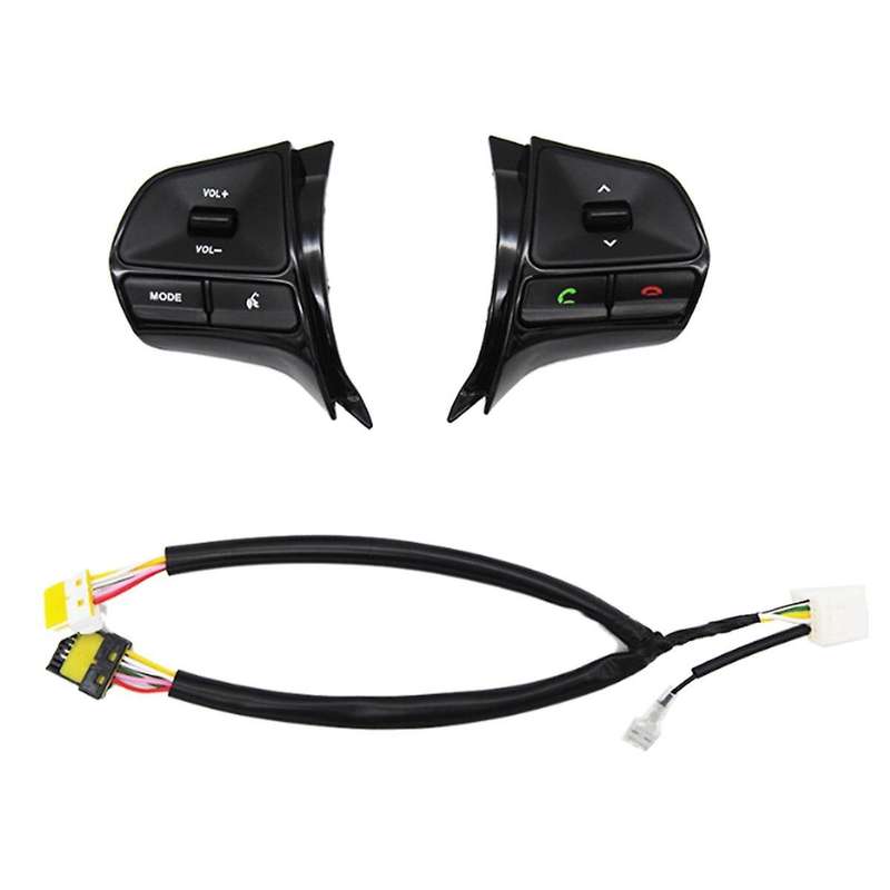 Car Multifunction Steering Wheel Button Control Volume Switch for K2 2011-2016 Gloss Black