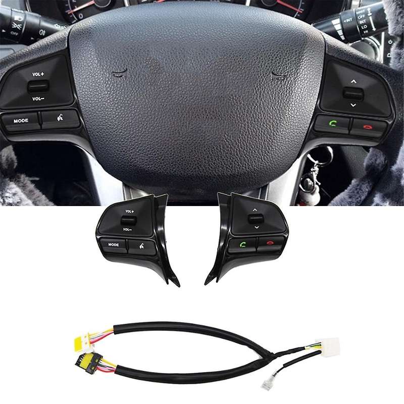 Car Multifunction Steering Wheel Button Control Volume Switch for K2 2011-2016 Gloss Black
