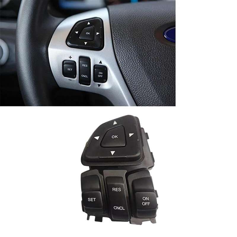 Car Multi-function Media Steering Wheel Button Audio Volume Cruise Control Switch for Edge Explorer