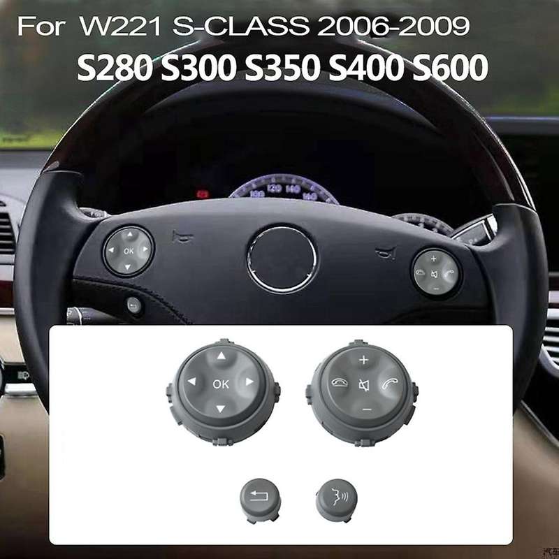 Car Multifunction Steering Wheel Button for W221 S-Class S280 S300 S350 S400 Grey