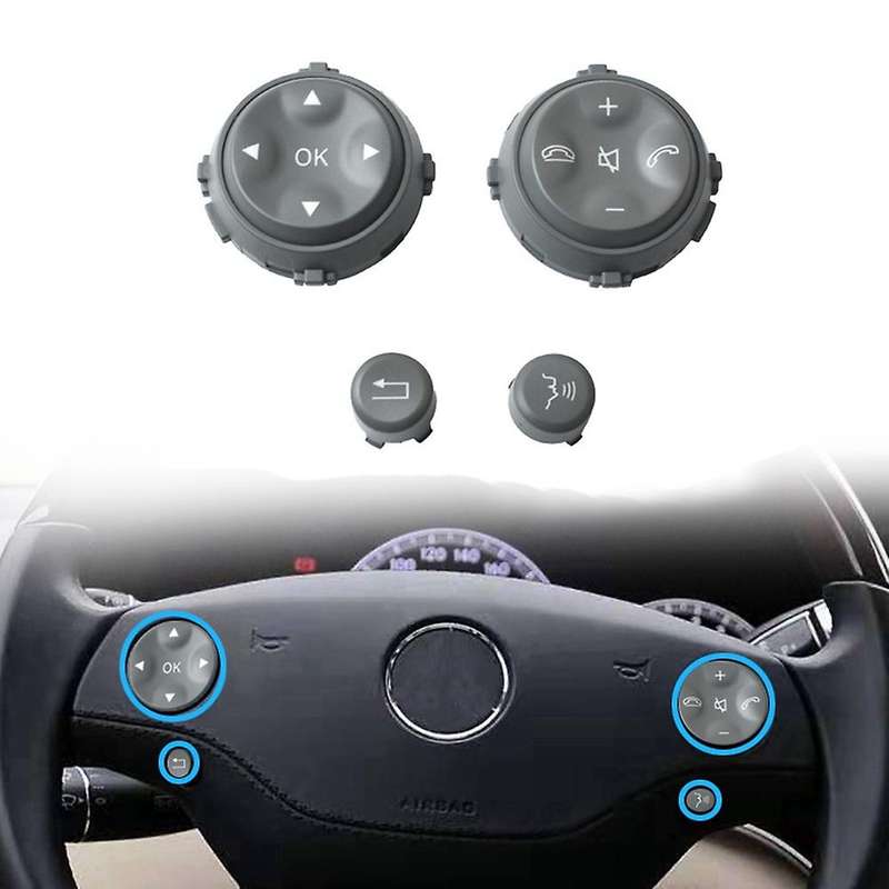 Car Multifunction Steering Wheel Button for W221 S-Class S280 S300 S350 S400 Grey