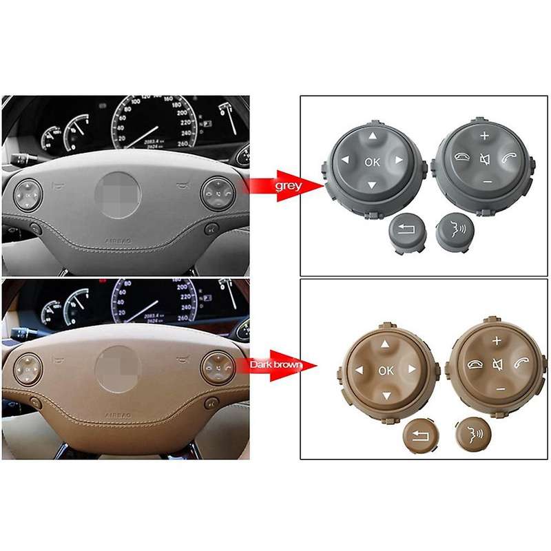 Car Multifunction Steering Wheel Button for W221 S-Class S280 S300 S350 S400 Grey