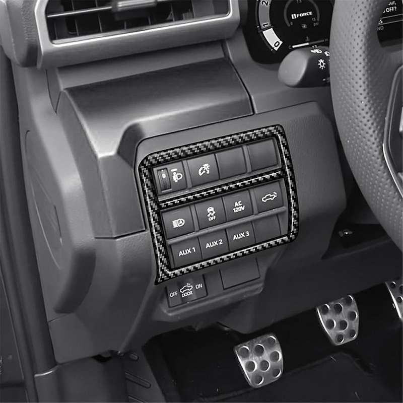 Car Multifunction Switch Panel Trim Frame Cover Sticker for 2024 Car Interior Accessories Carbon Fib