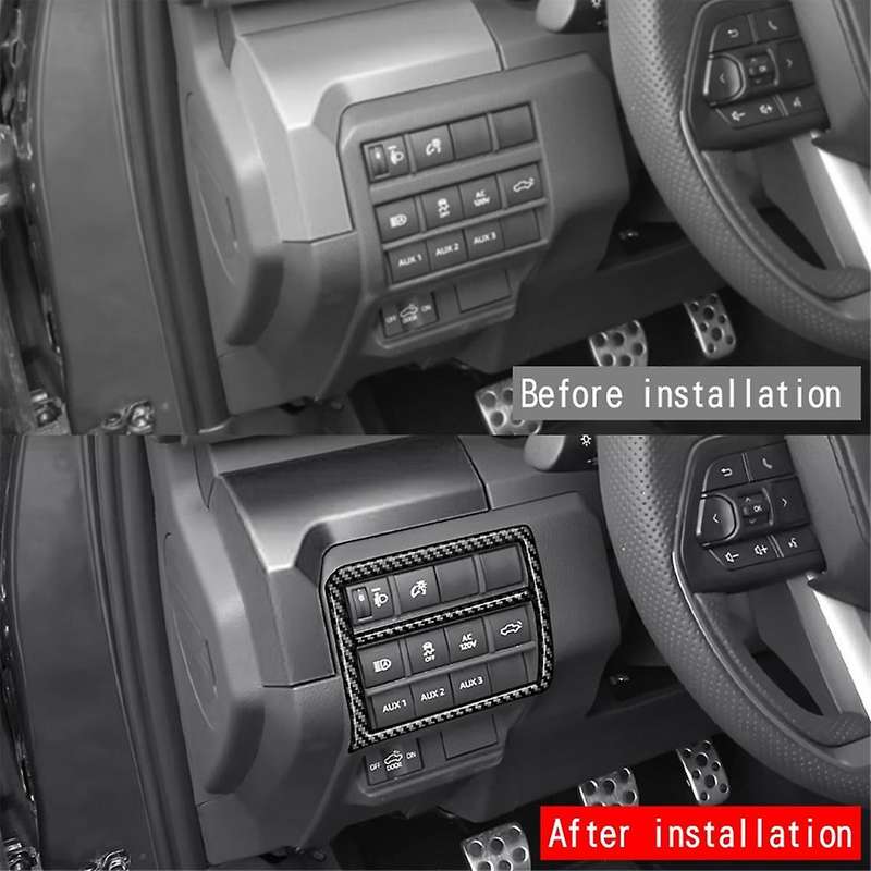 Car Multifunction Switch Panel Trim Frame Cover Sticker for 2024 Car Interior Accessories Carbon Fib