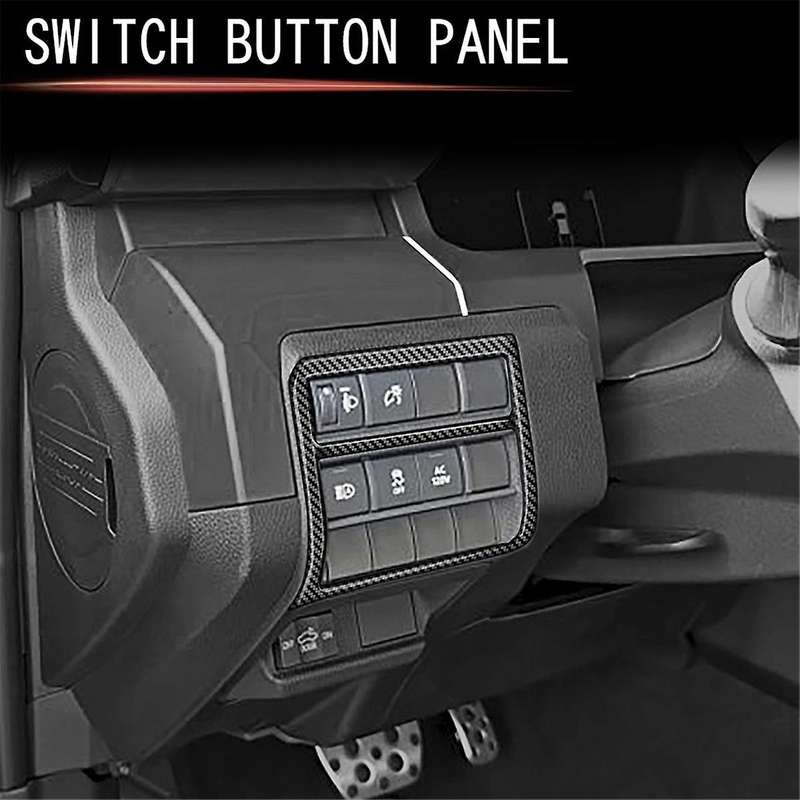 Car Multifunction Switch Panel Trim Frame Cover Sticker for 2024 Car Interior Accessories Carbon Fib