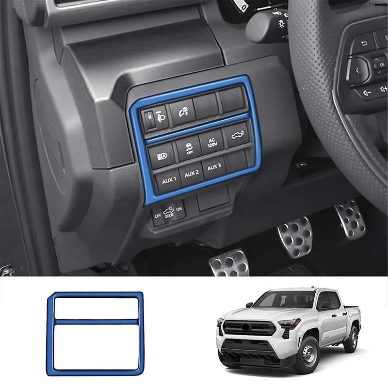 Car Multifunction Switch Panel Trim Frame Cover Sticker for 2024 Car Interior Accessories Blue