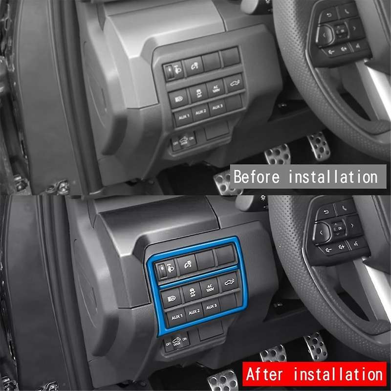 Car Multifunction Switch Panel Trim Frame Cover Sticker for 2024 Car Interior Accessories Blue