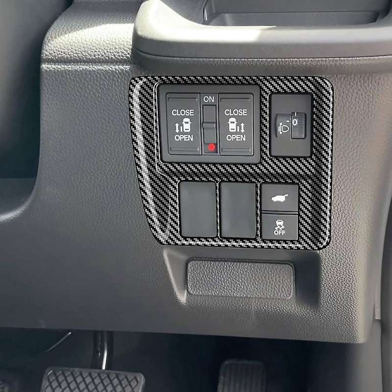 Car Multifunctional Button Trim Frame for STEPWGN RP8 Interior Accessories RHD Carbon Fiber Pattern