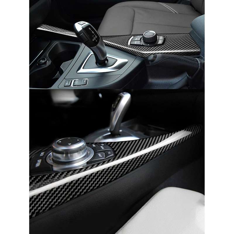 Car Multimedia Button Panel Cover, for F20 F22 F23 116I 118I LHD Center Console Cover Trim, Carbon F