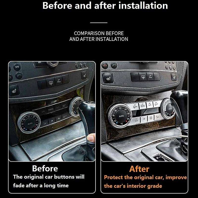 Car Multimedia Air Conditioner Volume Button Sticker Cover Trim for W204 C E Class 2012-2015 Accesso