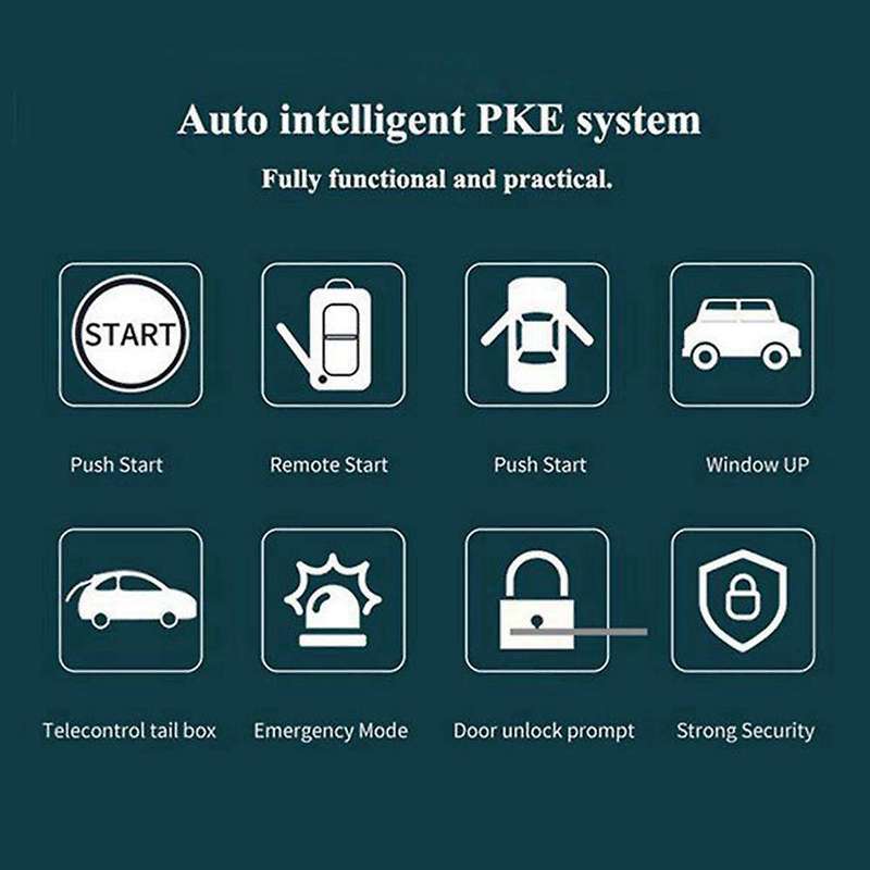 Car One-key Anti-theft System Pke Keyless Entry Kit 12v Remote Preheating Cooling One-key Anti-thef