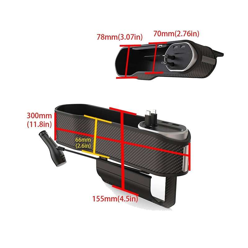 Car Organizer Multifunctional Car Storage Box Car Interior Supplies Storage Box Type-c Dual Usb Wir