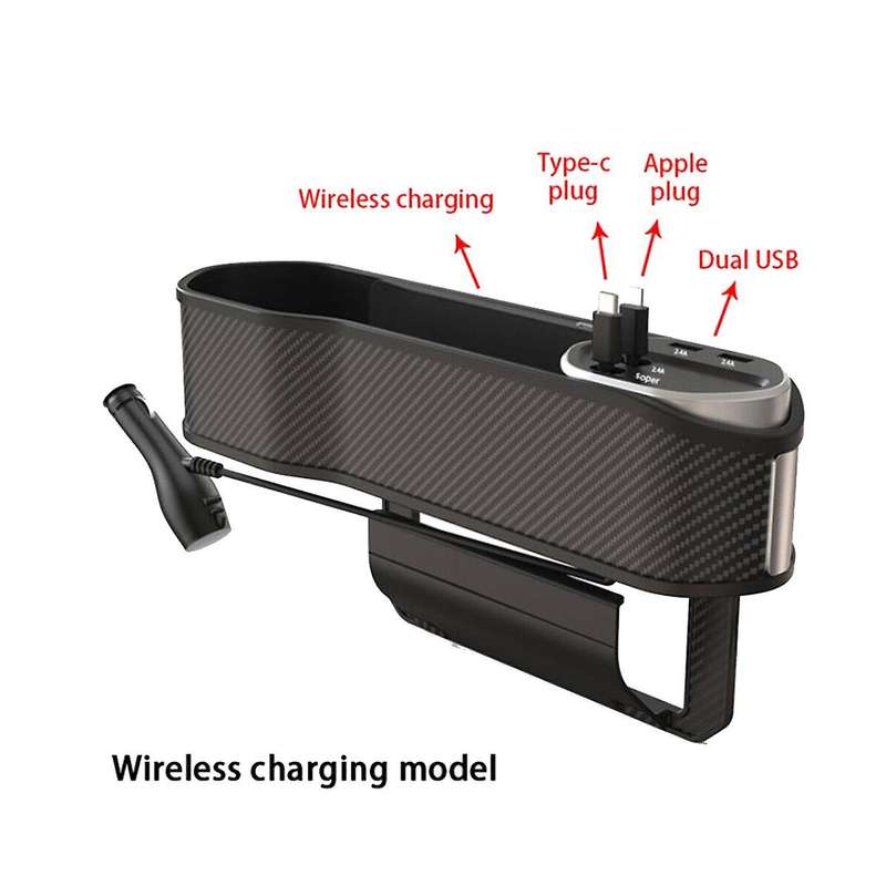 Car Organizer Multifunctional Car Storage Box Car Interior Supplies Storage Box Type-c Dual Usb Wir