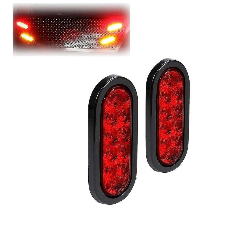 Car Oval 10led Light Bulbs Brake Lights with Plug12v Turn Signal Lights Universal for Most Cars Truc