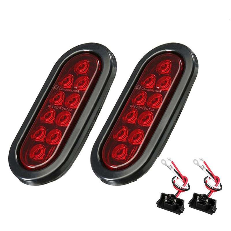 Car Oval 10led Light Bulbs Brake Lights with Plug12v Turn Signal Lights Universal for Most Cars Truc
